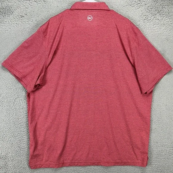 Vineyard Vines On The Go Shirt Sankaty Polo Mens 2XL Red Stripes Stretch Rugby